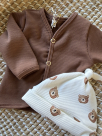 Babyshirtje ribtricot bruin