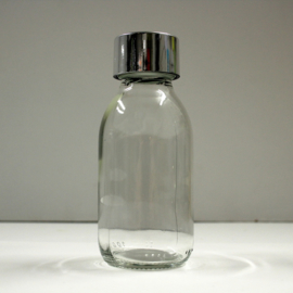 glazen flesje met zilveren dop, 10st