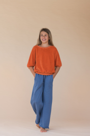 Kids Short sleeved Sweater - Dirty Orange - Long Live The Queen