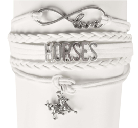 Armband leer paard