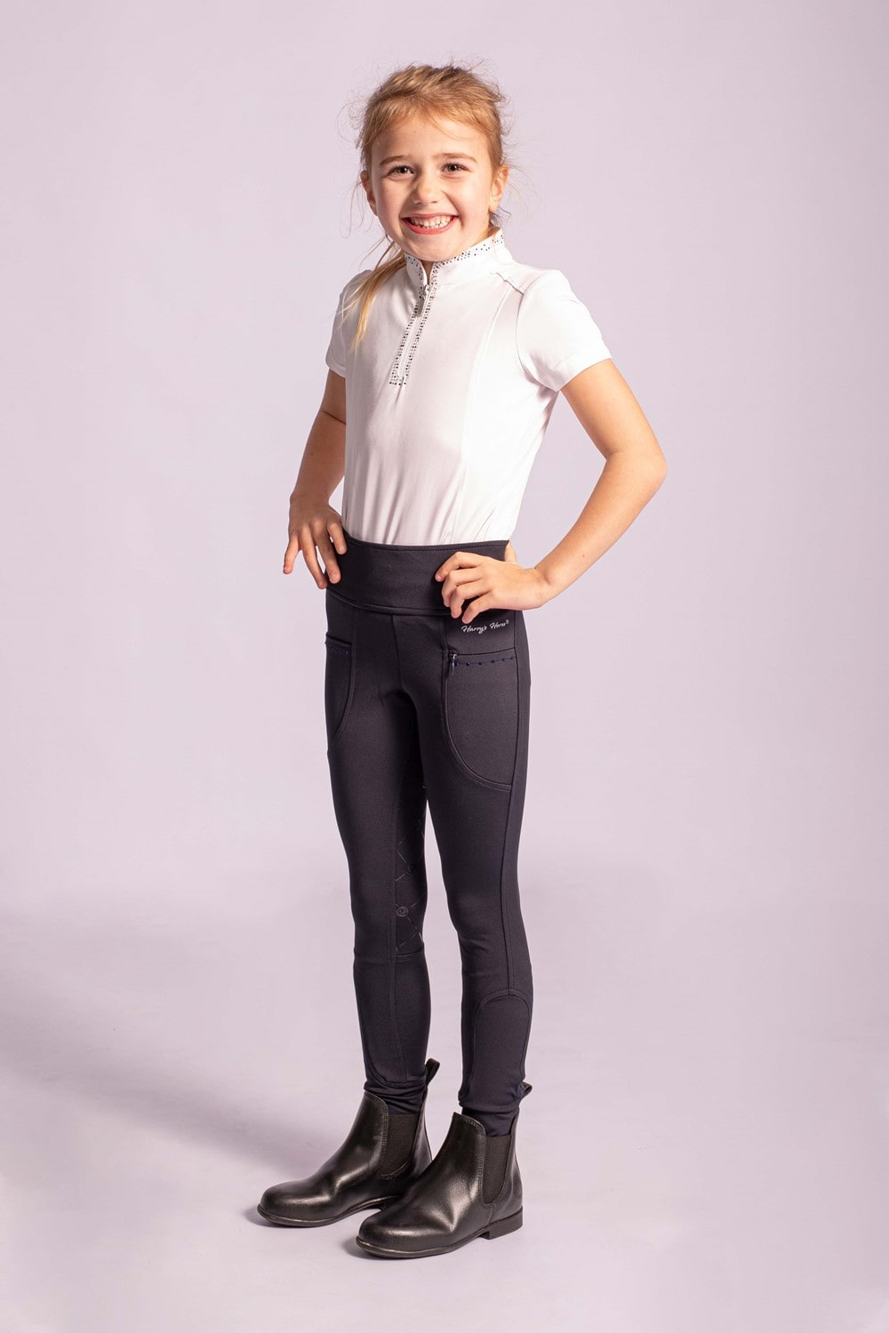 Harry's Horse navy rijlegging | siliconen zit | strass details