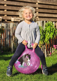 Paarden glitter skippybal | roze