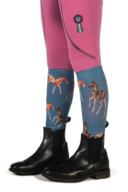 HKM Paardrijsokken Ponyclub | blauw