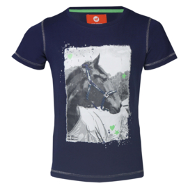 T-shirt met paardenprint | blauw