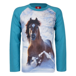 Paardenshirt Pixel | turquoise | FW23