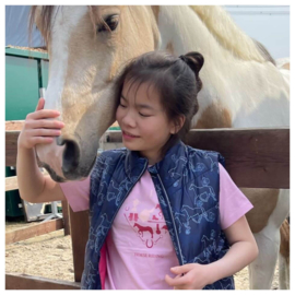 HKM kinder t-shirt I love horse riding | roze