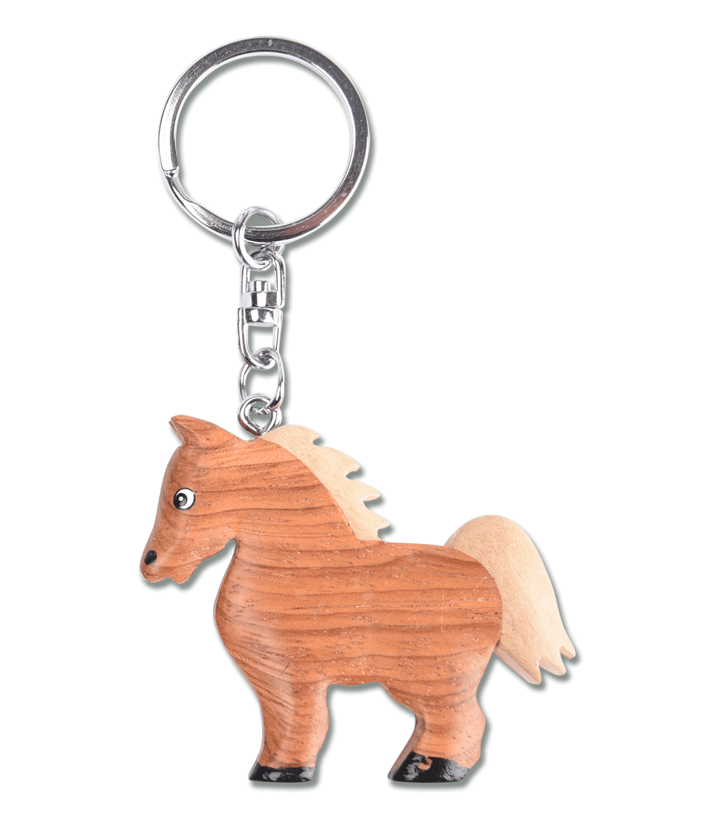 Houten paarden sleutelhanger