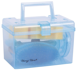 Mini poetskist met borstels | blauw