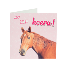 Paarden verjaardagskaart | hiep hiep hoera