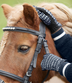 Rijhandschoen Dora | donkerblauw met roze