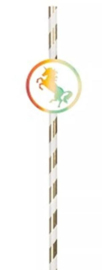 Papieren rietjes eenhoorn | set van 6 stuks