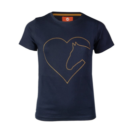 Rede Horse t-shirt Toppie | blauw met rosé goud