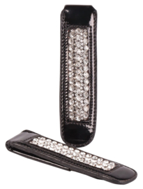 Laarzenclips | zwart zilver strass