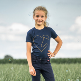 Rede Horse t-shirt Toppie | blauw met rosé goud