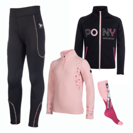 Set Polly: rijlegging, trainingsshirt, vest & sokken