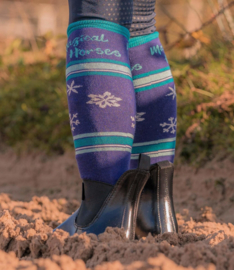 ❆ Sokken magical horses | navy - turquoise