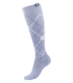 ELT paardrijsokken Argyle | blauw-grijs