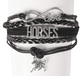 Armband leer paard