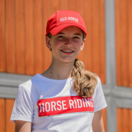 Red Horse shirt Horse Riding | wit