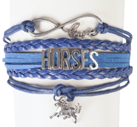 Armband leer paard