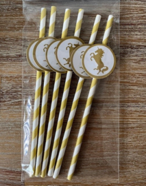 Papieren rietjes eenhoorn | set van 6 stuks
