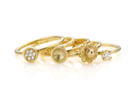 Stapel Goud en Diamant | 5 ringen