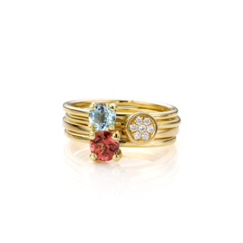 Stapel Blauw en Roze | 4 ringen