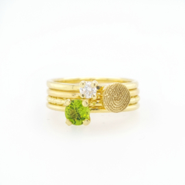 Stapel met Vingerafdruk, Diamant en Peridote