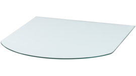 VLOERPLAAT HALF ROND GLAS 80cmx80cm