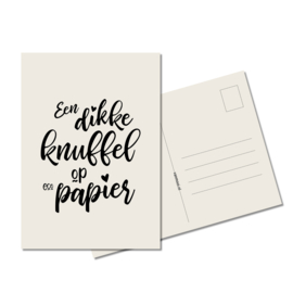 Ansichtkaart | Een dikke knuffel op eco papier | eco