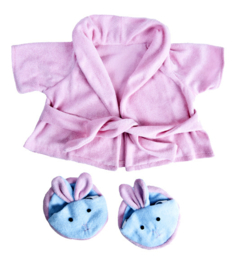 PINK BATHROBE W/BUNNY SLIPPERS