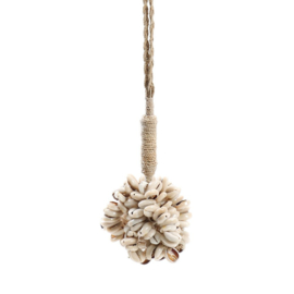 Decoratieve hanger - The Door Shell Cowrie Tassel - Naturel