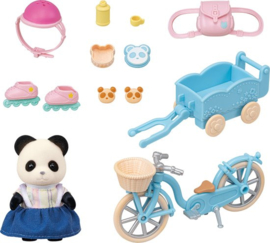 Sylvanian Families - Panda meisje met fiets en skates