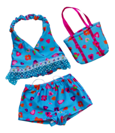 BLUE FLORAL TANKINI W/ MATCHING BAG