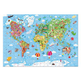 JANOD - Puzzel - Wereldkaart