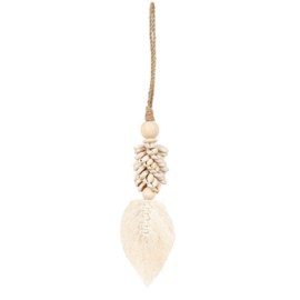 Decoratieve hanger - The Leaf Cowrie Tassel - Naturel