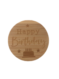 Bamboe deksel - Happy Birthday