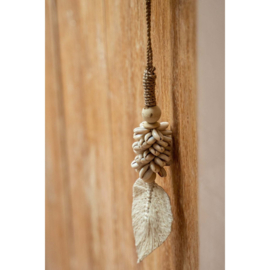 Decoratieve hanger - The Leaf Cowrie Tassel - Naturel