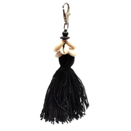 Decoratieve hanger - The Cowrie Tassel - Zwart