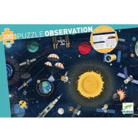 Djeco  - Observatiepuzzel + Boekje - In de ruimte - 200 stuks