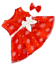 RED SNOWFLAKE DRESS W/ HAIR BOW