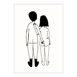 helen b - Poster - Naked Couple Back - A4