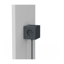 Avolt Square 1 USB + Magnet Stekkerdoos - Zwart