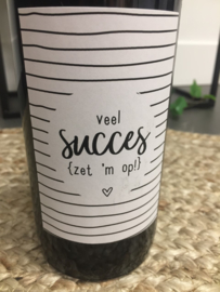 Wijn - Fles Rood - Veel succes, zet hem op