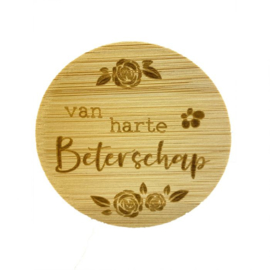 Bamboe deksel - Van harte Beterschap