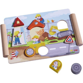 HABA - Houten puzzel - Bouwen en Rijden