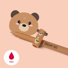 Legami Erasable Pen - Teddy Bear - Rood