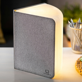 Gingko - Mini Smart Book Light Linen Fabric - Urban Grey