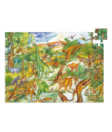 Djeco - Observatiepuzzel + Boekje - Dinosaurussen - 100 stuks