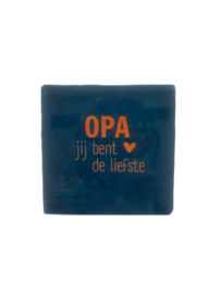 Tegel Keramiek 10x10cm - Opa jij bent de liefste